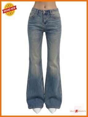 Women's Flare Bell Bottom Jeans Wide Leg Stretchy Denim Pants
